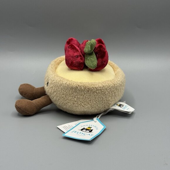 Jellycat Amuseables Fleurette Tarte Aux-Fraises 5" Plush Authentic New With Tags - Picture 2 of 7